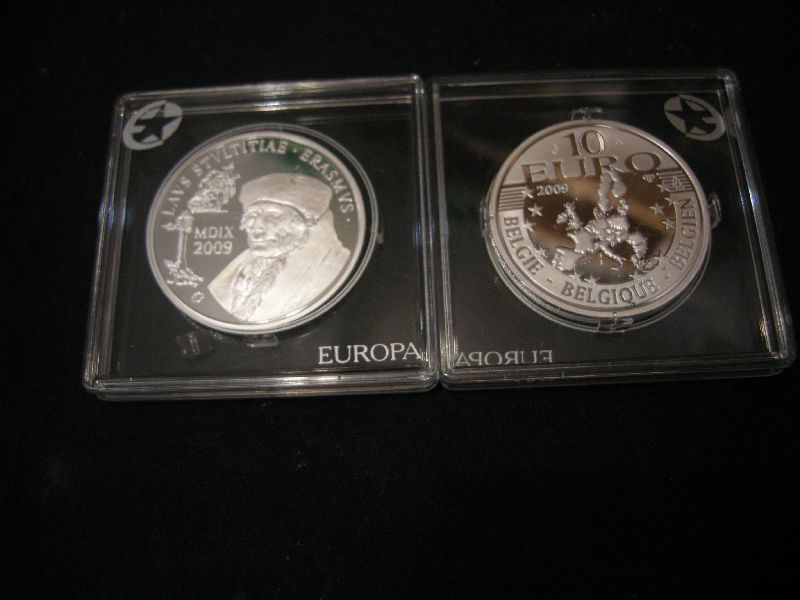 (afbeelding voor) 10 Euro Belgie 2009 proof Erasmus